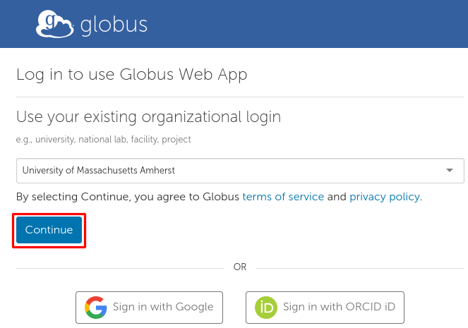 Globus login