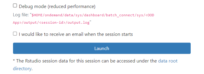 RStudio Launch Button